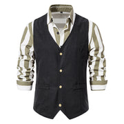 Men's Retro Medieval Vest Solid Color Slim Fit