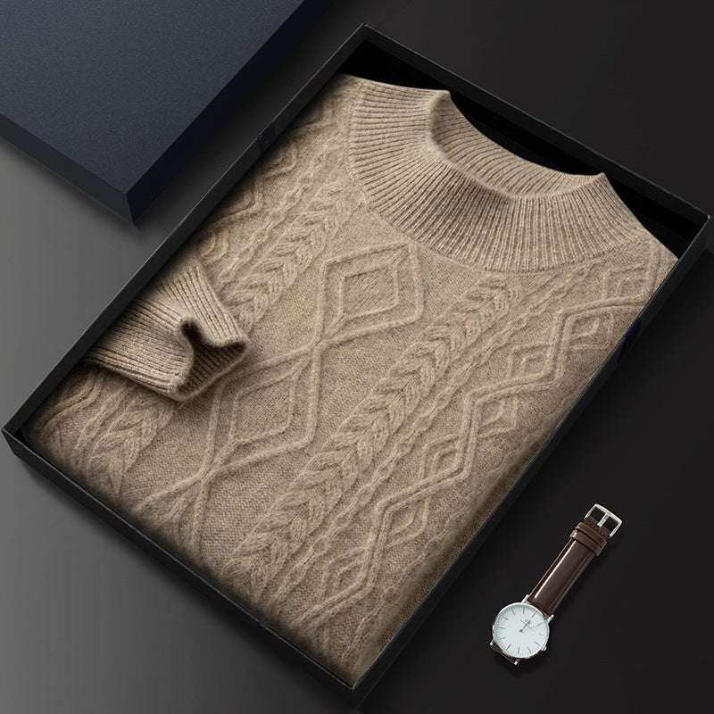 Maglione Girocollo con Trecce in Cashmere - Old Money®