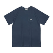 Solid Color Waffle Round Neck Embroidered Short Sleeve