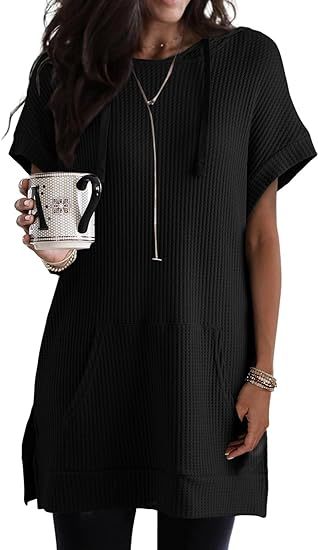 Women's Drawstring Knitted Side Split Dress