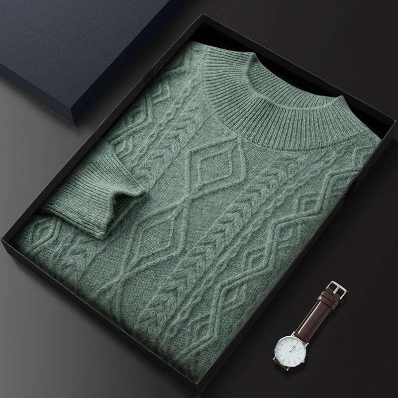 Maglione Girocollo con Trecce in Cashmere - Old Money®