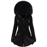 Women's Fur Collar Mid-length Coat