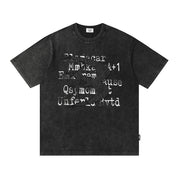 Patch Letter Washed And Worn Short Sleeve