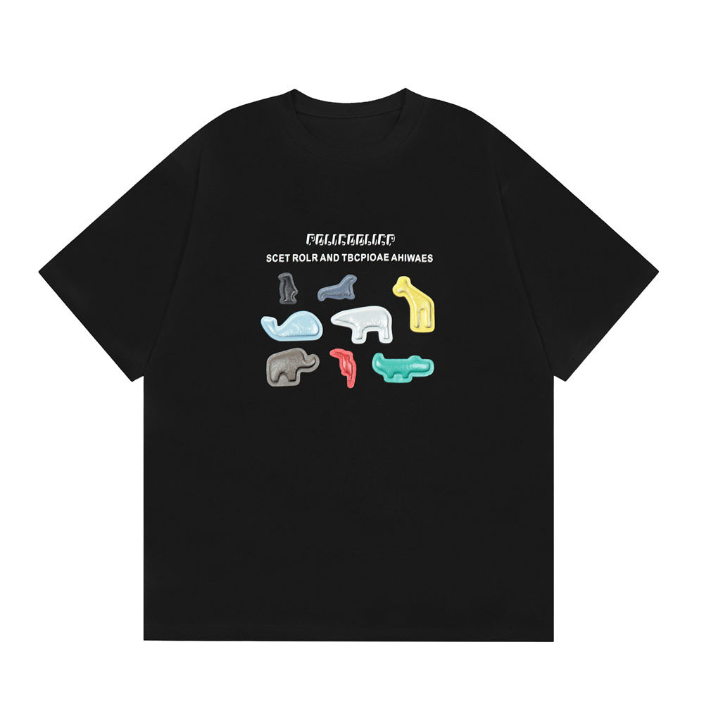 Pattern Short Sleeve Casual Loose