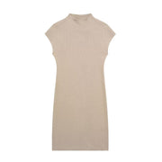 Women's Solid Color Stretch Knitted Short Dress