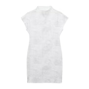 Women's Solid Color Stretch Knitted Short Dress