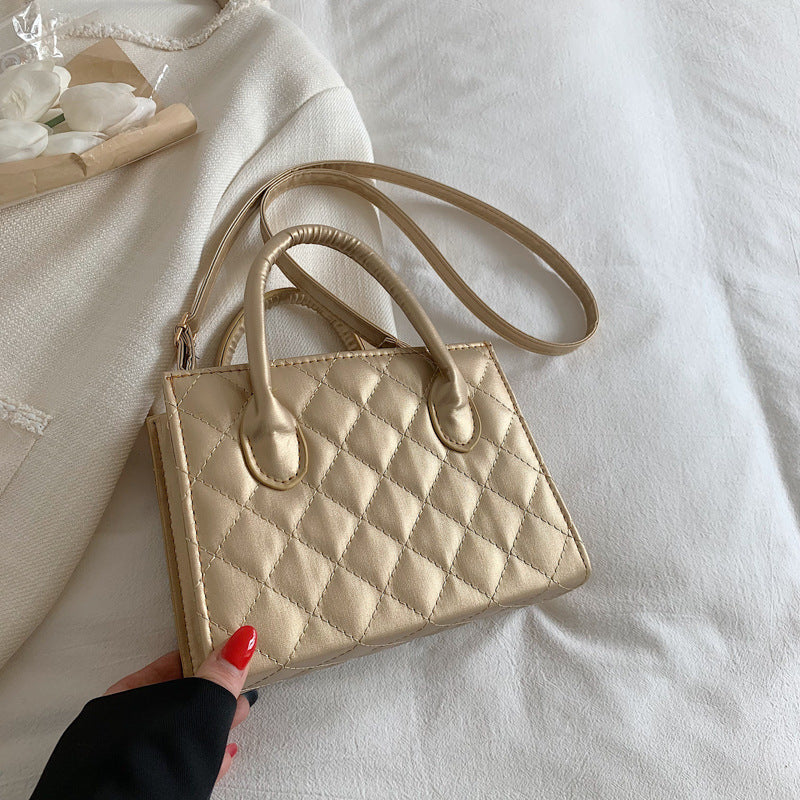 Borsa rétro a rombi da portare a mano o a spalla