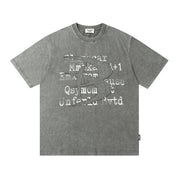 Patch Letter Washed And Worn Short Sleeve