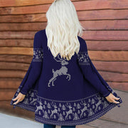 Women's Digital Printing Collarless Long-sleeved Jacket