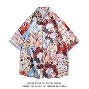 Men's Retro Hong Kong Style Short Sleeve Printed Shirt