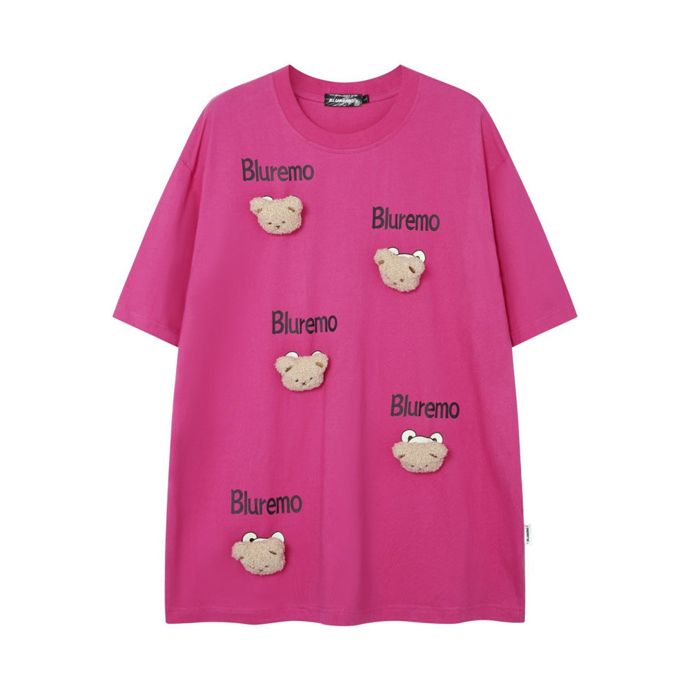 Cartoon Bear Three-dimensional Decoration Short Sleeve