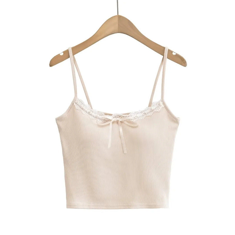 Dopamine Hot Girl With Chest Pad Lace Lace Strap Camisole