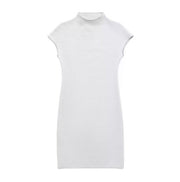 Women's Solid Color Stretch Knitted Short Dress