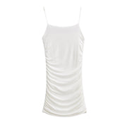 Pure Hot Girl Double Layer Pleating Rubber Band Sling Dress