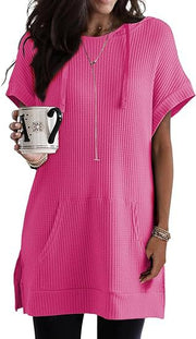 Women's Drawstring Knitted Side Split Dress