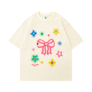 Bow Puff Print Short Sleeve