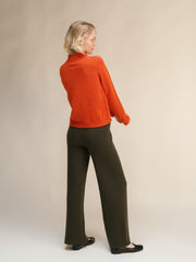 Cashmere Mix Cable High Neck Sweater