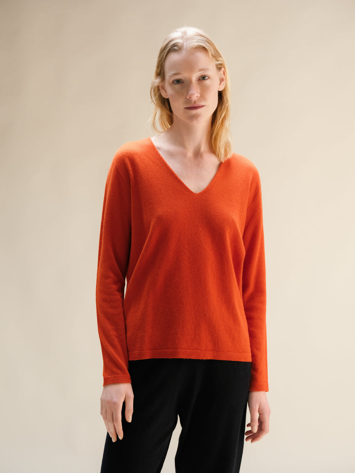 Cashmere Mix Relaxed V-Neck Sweater