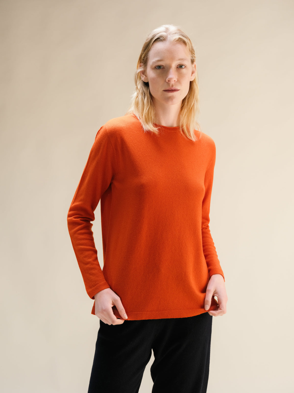 Cashmere Mix Curl Crewneck