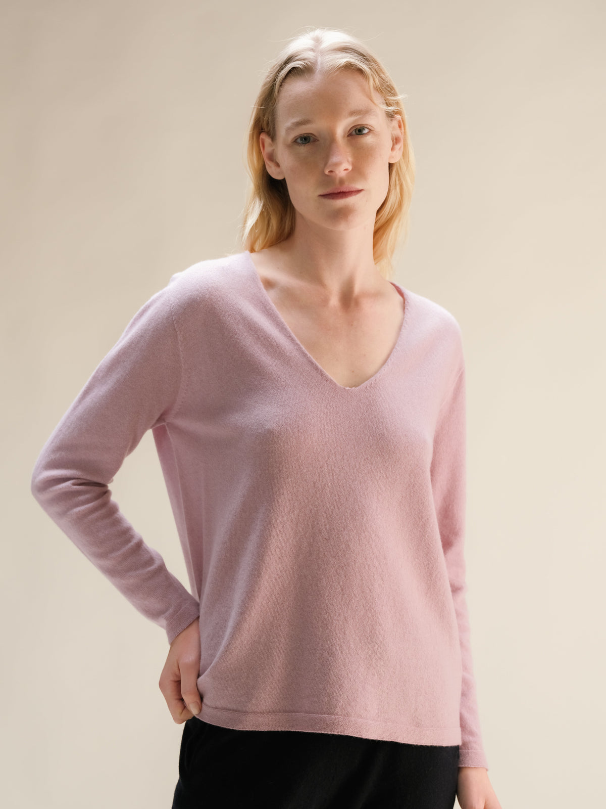 Cashmere Mix Relaxed V-Neck Sweater