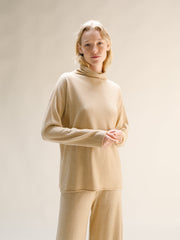 Cashmere Mix High Neck Sweater