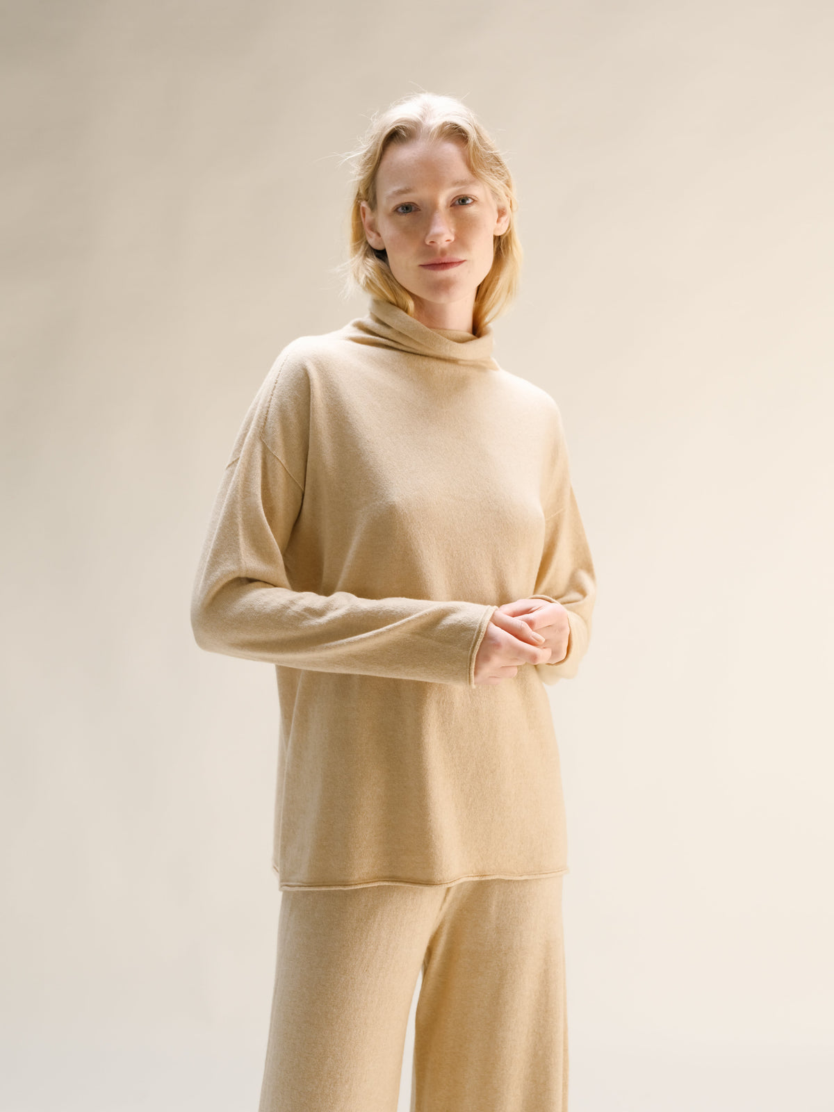 Cashmere Mix High Neck Sweater