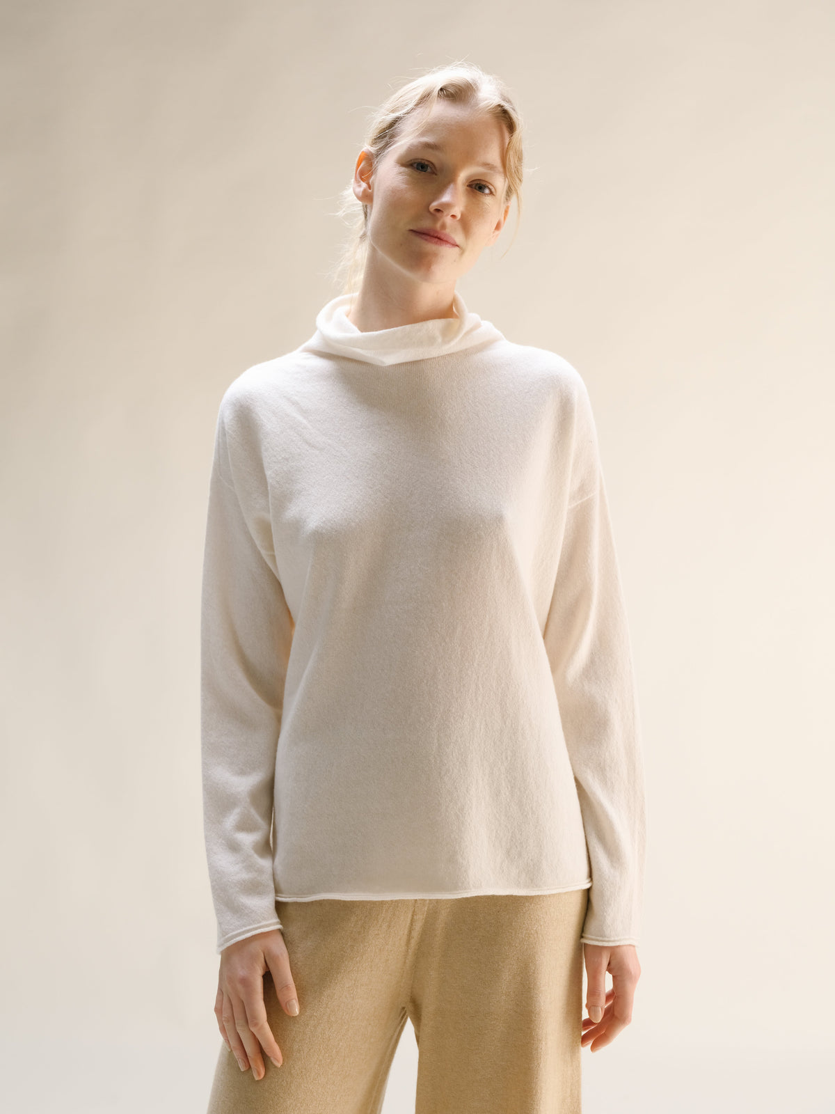 Cashmere Mix High Neck Sweater