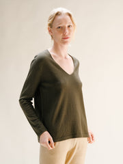 Cashmere Mix Relaxed V-Neck Sweater