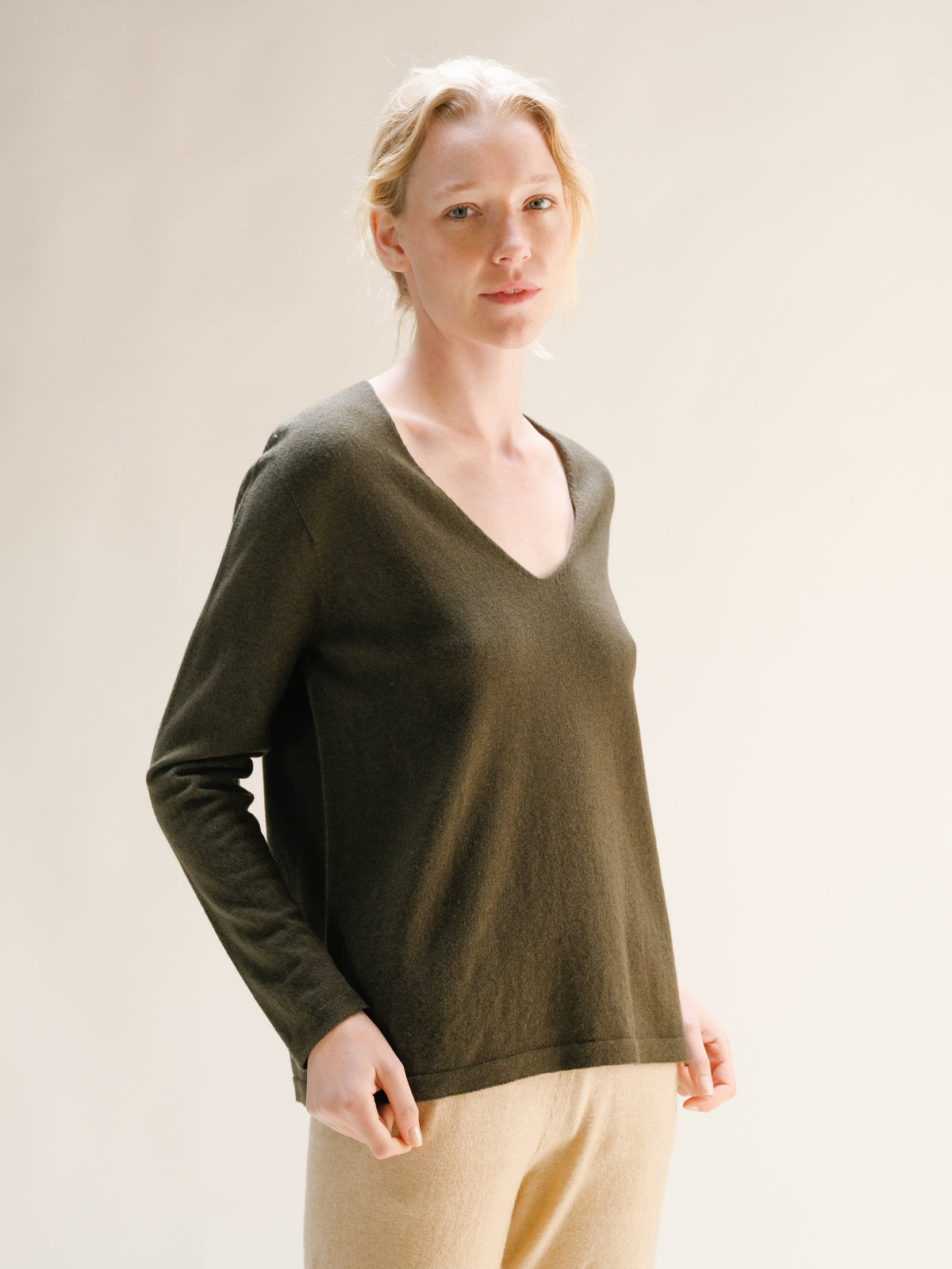Cashmere Mix Relaxed V-Neck Sweater