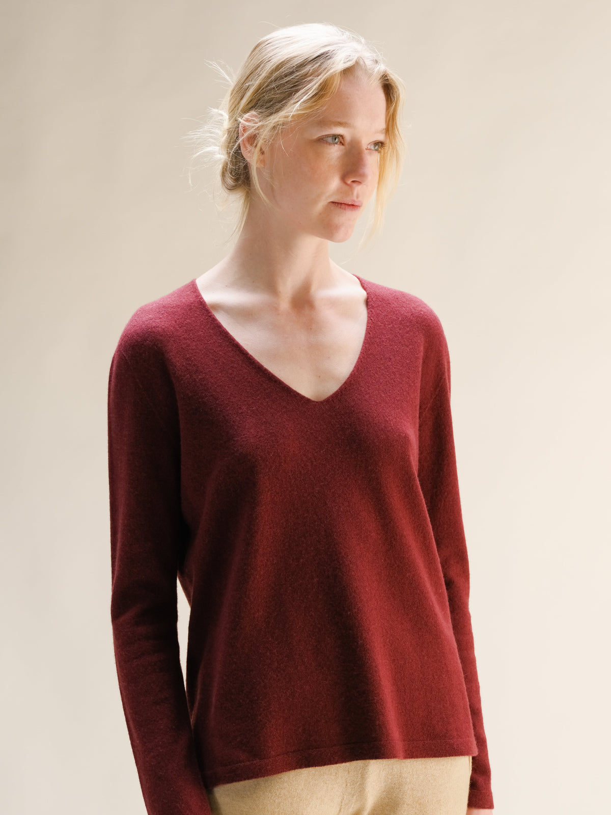 Cashmere Mix Relaxed V-Neck Sweater
