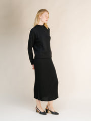 Cashmere Mix Cable High Neck Sweater