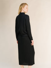 Cashmere Mix Cable High Neck Sweater