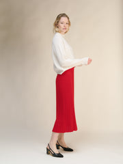 Cashmere Mix Cable High Neck Sweater