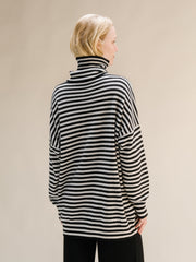 Cashmere Mix Maxi Striped Turtleneck