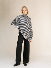 Cashmere Mix Maxi Striped Turtleneck
