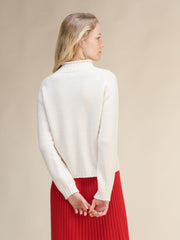 Cashmere Mix Cable High Neck Sweater