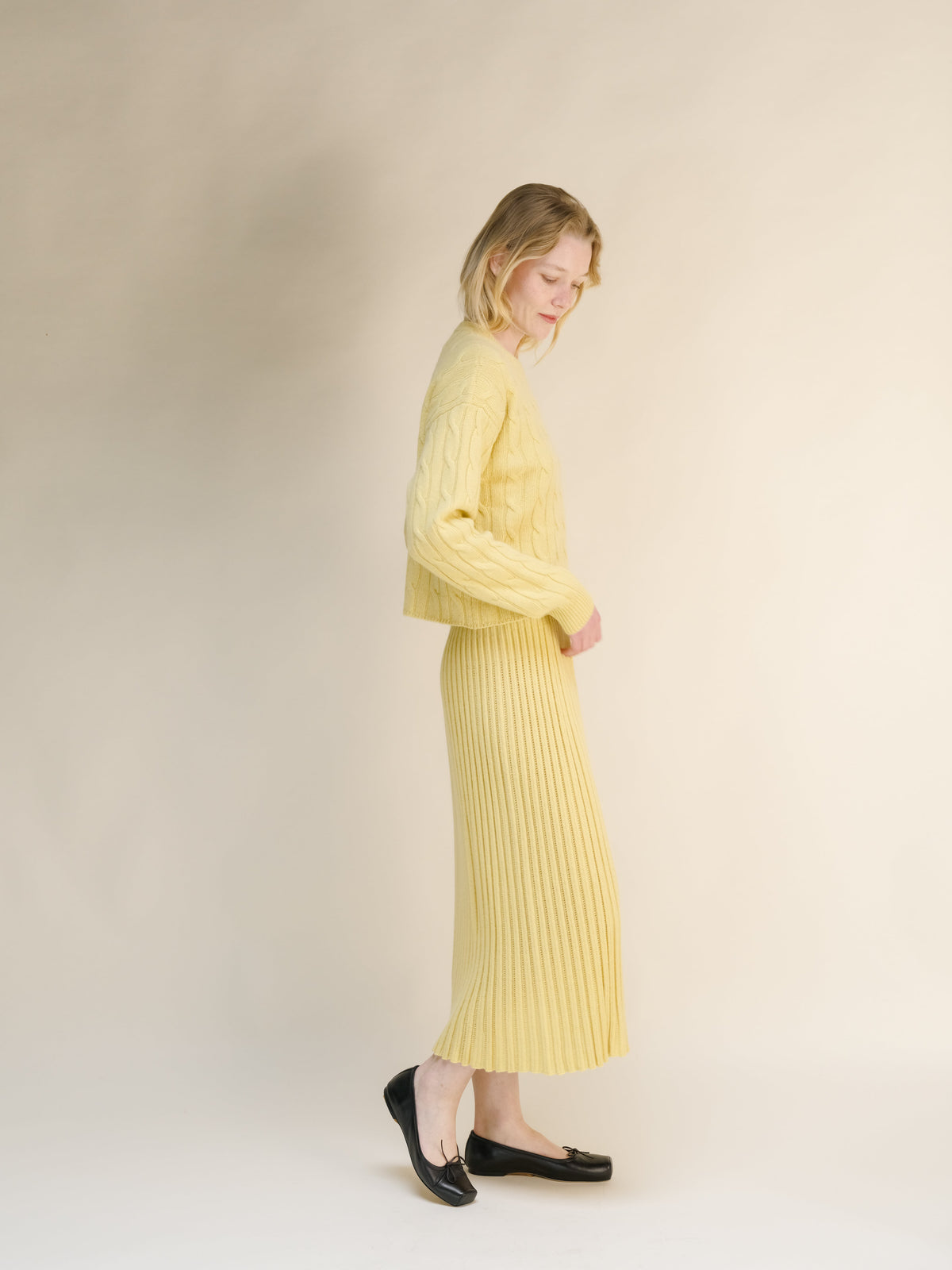 Cashmere Mix Perforated Skirt
