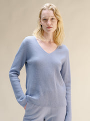 Cashmere Mix Ribbed V-Neck