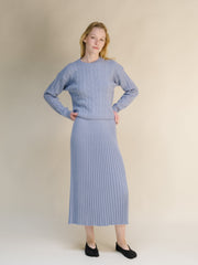 Cashmere Mix Perforated Skirt