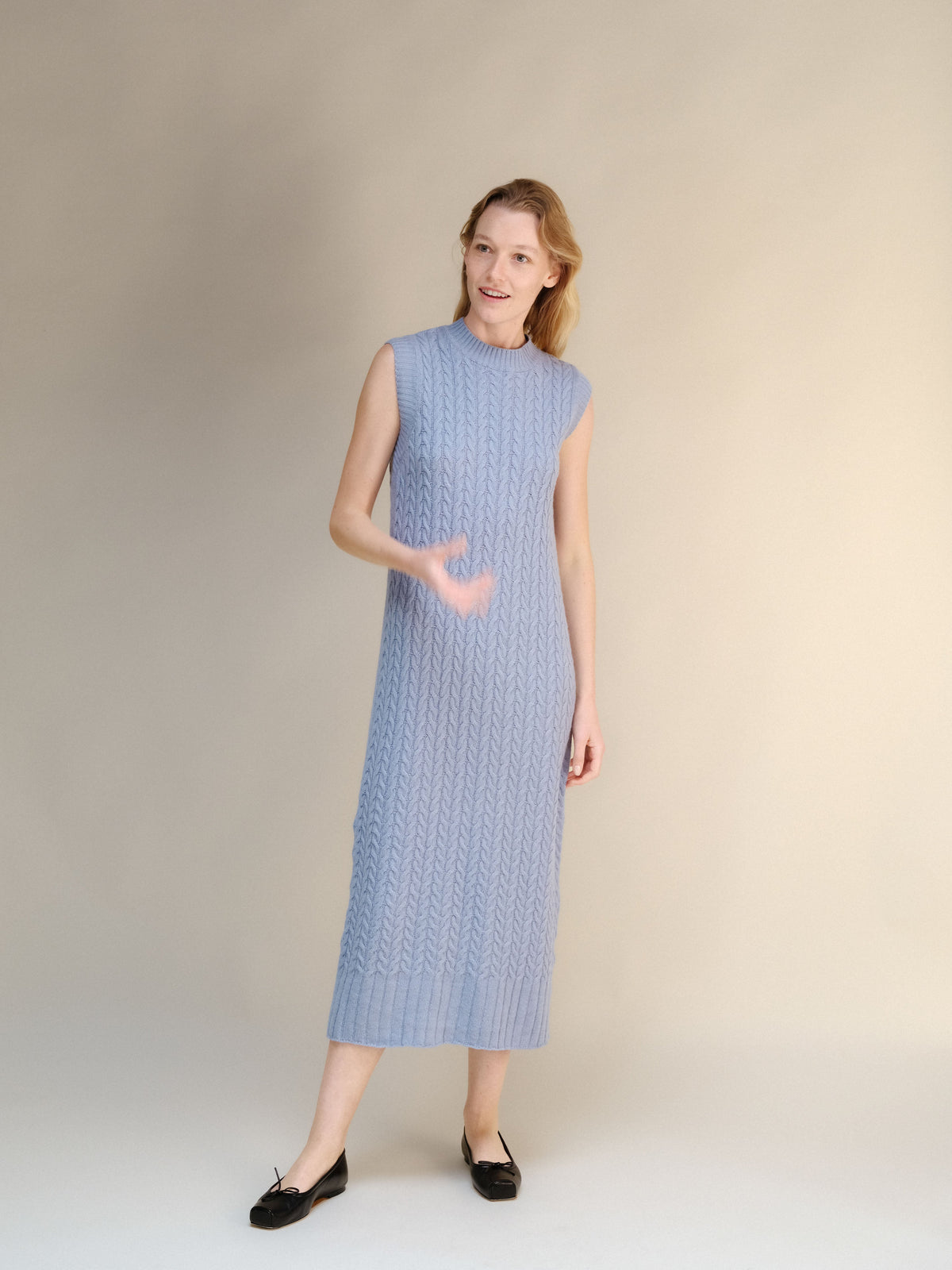 Cashmere Mix Cable Dress