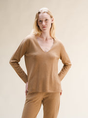 Cashmere Mix Relaxed V-Neck Sweater