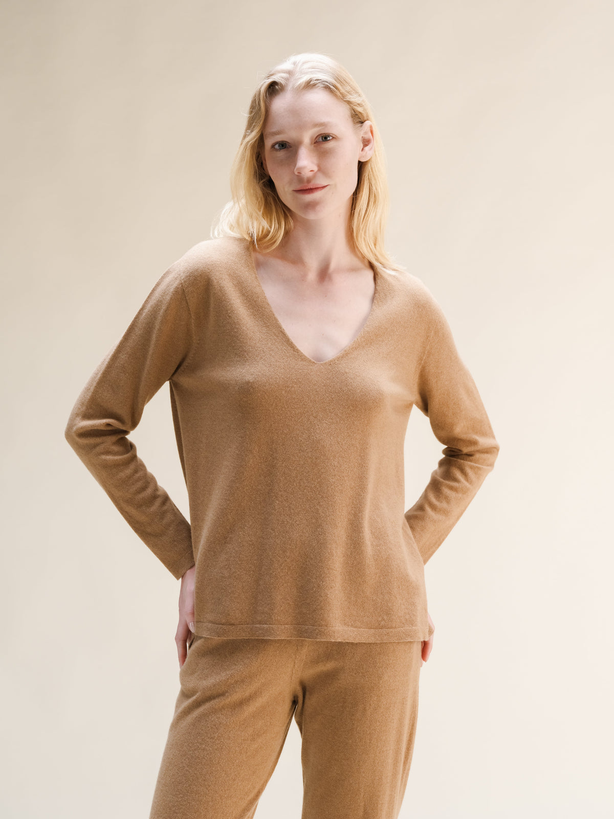 Cashmere Mix Relaxed V-Neck Sweater