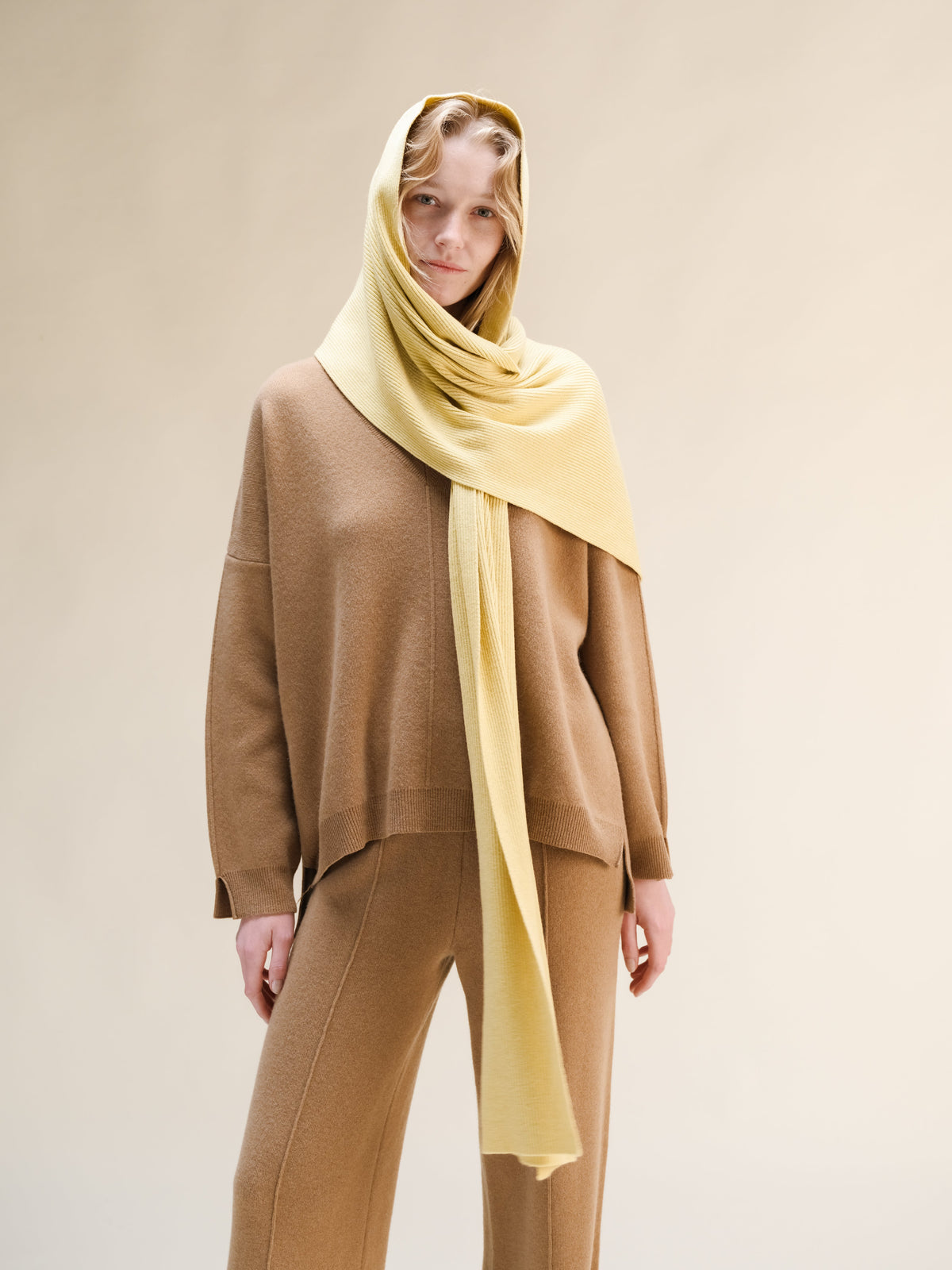 Pure Cashmere Maxi Ribbed Scarf