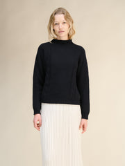 Cashmere Mix Cable High Neck Sweater