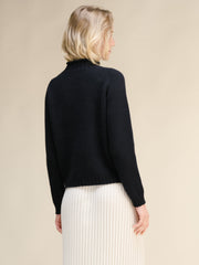 Cashmere Mix Cable High Neck Sweater