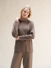 Cashmere Mix High Neck Sweater