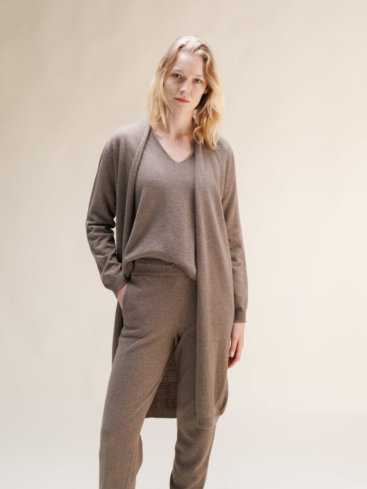 Cashmere Mix Long Cardigan
