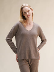 Cashmere Mix Relaxed V-Neck Sweater
