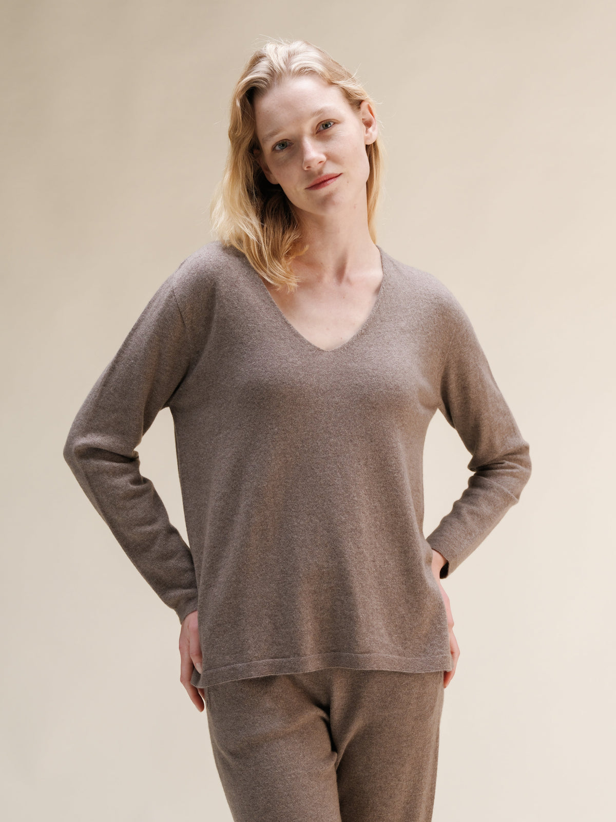 Cashmere Mix Relaxed V-Neck Sweater