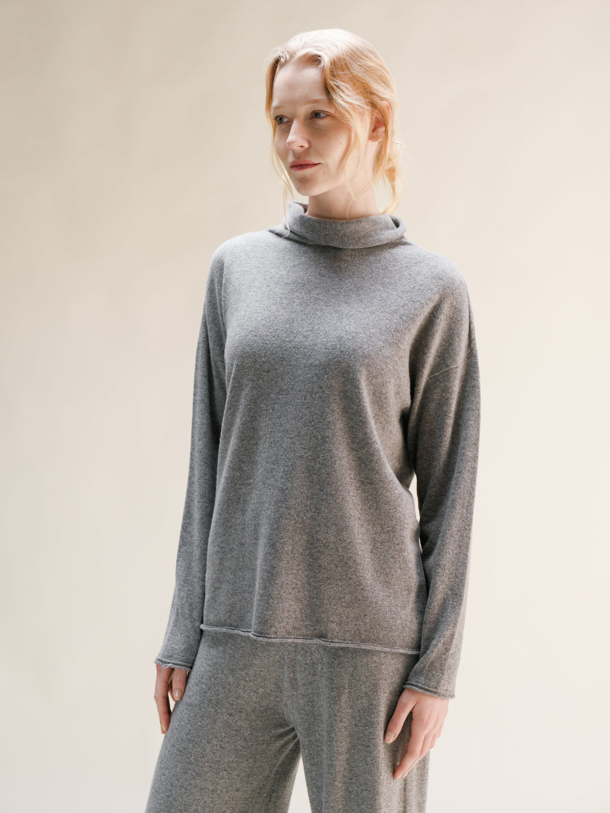 Cashmere Mix High Neck Sweater